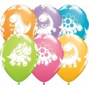 Balony pastelowe Dinozaury mix kolorów 11cali 27cm 6szt