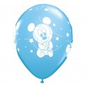 Balony pastelowe Mała Myszka Mickey niebieskie 12cali 30cm 6szt