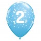 Balony na 2 urodziny niebieskie 30cm 6szt