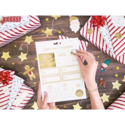 Naklejki świąteczne złote 12szt