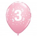 Balony pastelowe na 3 urodziny jasnoróżowe 12cali 30cm 6szt