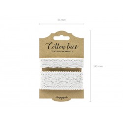 Koronki bawełniane białe 2szt