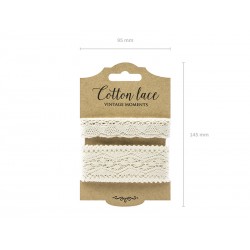 Koronki bawełniane kremowe 2szt