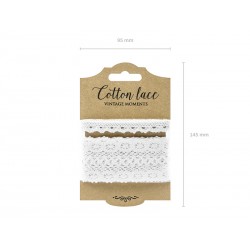 Koronki bawełniane białe 2szt