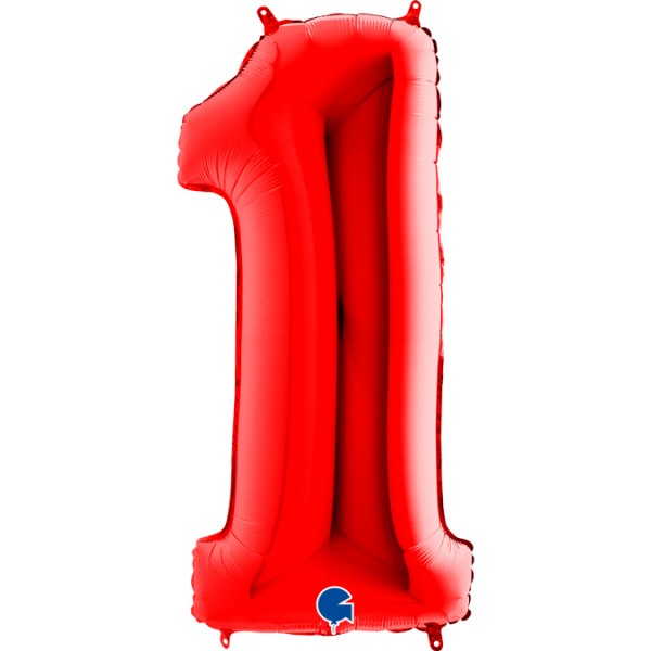 Balony Cyfry 0-9 Czerwone 102cm