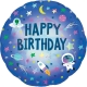 Balon foliowy Happy Birthday Kosmos 18cali 46cm