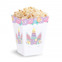 Pudełka na popcorn/słodycze Jednorożec białe 3szt