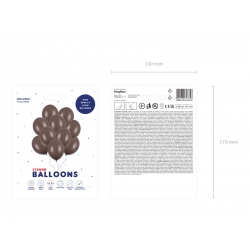 Balony pastelowe brązowe 11cali 27cm 10szt Strong