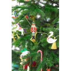 Zawieszka metalowa Dziadek do orzechów świąteczna 3x10cm