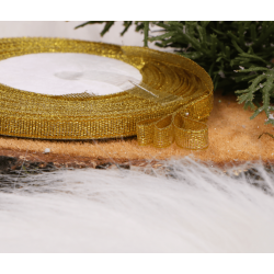 Tasiemka brokatowa złota 6mm 22m