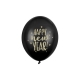 Balony pastelowe Happy New Year czarne 12cali 30cm 6szt