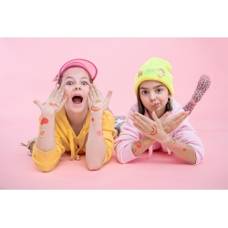 Tatuaże zmywalne Stokrotki różowe 14szt