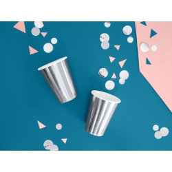 Kubeczki papierowe srebrne 220ml 6szt