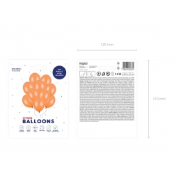 Balony metaliczne pomarańczowe mandarynkowe 11cali 27cm 10szt Strong