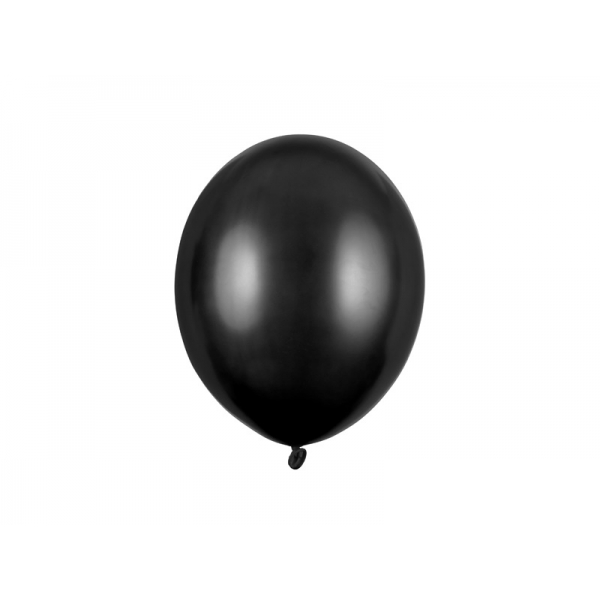 Balony metaliczne czarne 11cali 27cm 10szt Strong