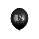 Balony 18 urodziny czarne 12cali 30cm 5szt Strong