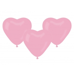 Balony pastelowe Serca różowe 10cali 26cm 50szt