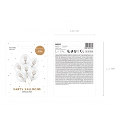 Balony komunijne Kielich dwustronne 12cali 30cm 6szt