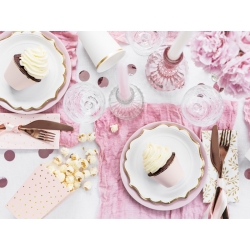 Pudełka na popcorn/słodycze jasnoróżowe 6szt