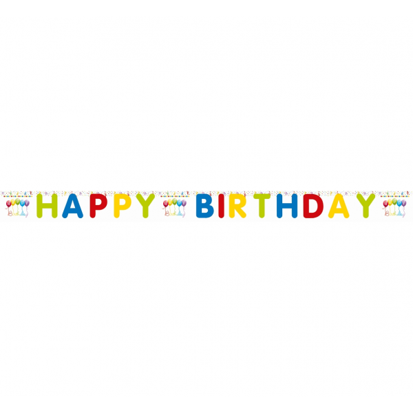 Girlanda papierowa Happy Birthday Streamers Party 200cm