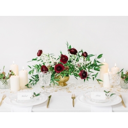 Organza / bieżnik z nadrukiem kremowa 0,36x9m