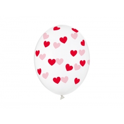 Balony transparentne Serca czerwone 12cali 30cm 50szt