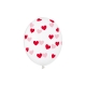 Balony transparentne Serca czerwone 12cali 30cm 6szt