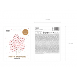 Balony transparentne Serca czerwone 12cali 30cm 6szt