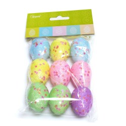 Pisanki brokatowe mix kolorów 9szt