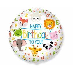 Balony foliowy Zwierzątka happy birthday