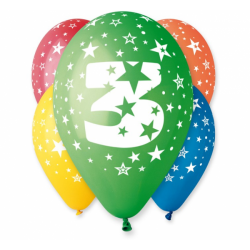 Balony na 3 urodziny 12cali 30cm 5szt