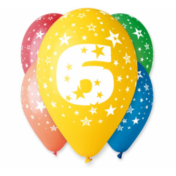 Balony na 6 urodziny 12cali 30cm 5szt