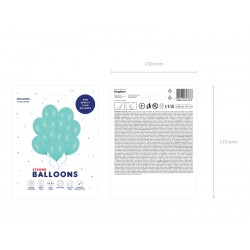 Balony pastelowe zielone miętowe 11cali 27cm 10szt Strong