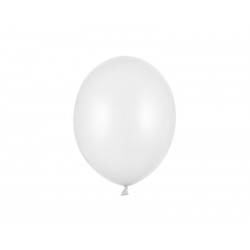 Balony metaliczne białe 11cali 27cm 10szt Strong