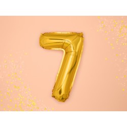 Balon foliowy Cyfra 7 złoty 40cm