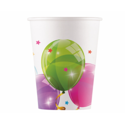 Kubeczki papierowe Kolorowe balony 200ml 8szt