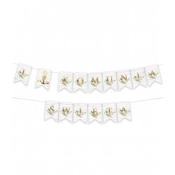 Girlanda I Komunia Święta biała 3 metry