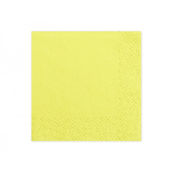 Serwetki trójwarstwowe żółte 33x33cm 20szt