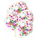 Balony transparentne z kolorowym konfetti 12cali 30cm 10szt