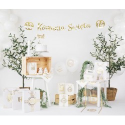 Girlanda papierowa Komunia Święta złota 150cm